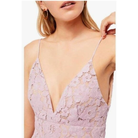 Free People Dangerous Love Purple Lace Mini Dress Size 6 - Picture 3 of 12